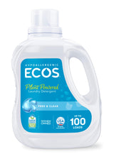 ECOS Free & Clear Baby Detergent – Plant-Powered Wash for Infant Bedding, Toddler Clothes, and Family Laundry, 100 Oz
