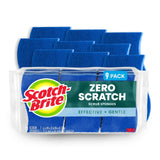 Scotch-Brite Zero Scratch Scrub Sponge – Eco-Conscious Stocking Stuffer Gift for Sustainable Home Lovers, Recycled Fiber 9 Pack