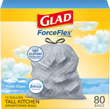 Glad 13 Gallon Tall Drawstring Trash Bags – Subtle Febreze Fresh Clean Scent for Scent-Sensitive Wellness Homes, 240 Count Bulk