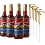Torani Strawberry Flavored Syrup 4-Pack - Pure Cane Sugar Mixer for Self Care Coffee and Tea Rituals