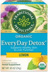 Traditional Medicinals Caffeine-Free Detox Lemon Tea – Housewarming Present for the Wellness-Minded Friend, 16 Bags