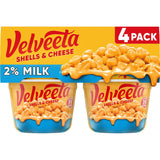 Velveeta Shells & Cheese 2% Milk Cheese Microwaveable Shells – Easy After-School Snack for Kids, 3.5-Minute Prep, 4 ct Pack
