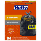 Hefty Strong 30 Gallon Trash Bags for Kid and Pet Friendly Household Cleanups, Heavy Duty Black
