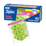 Ziploc Quart Food Bags – Children’s Snack Storage Bags for Lunchboxes, Power Shield Durable, 22 Count