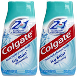 Colgate 2 in 1 Whitening Icy Blast Toothpaste & Mouthwash – Minimalist Oral Care, Replace Toothpaste and Mouthwash Bottles