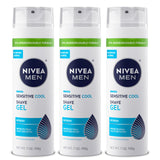 NIVEA MEN Sensitive Cool Shave Gel for Sensitive Skin, Alcohol Free Shaving Gel with Chamomile Extract, 7 Oz Can, Pack of 3 – Thoughtful Stocking Stuffer for Dads with Sensitive Skin