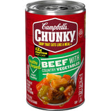 Campbell's Chunky Sirloin Burger Country Vegetables Soup – Camping and Road Trip Pantry Meal Requiring Only Heat to Serve