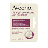 Aveeno Maximum Strength 1% Hydrocortisone Anti-Itch Cream – Portable Insect Bite Relief for Camping and Trail Use, 1 oz
