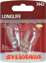 SYLVANIA 7443 Long Life Miniature Bulb for DRL and Reverse, Faster DIY Repair for Any Driver