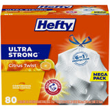 Hefty Ultra Strong 20 Gallon Trash Bags, Clean Burst Scent, 6-in-1 Leak Protection Drawstring Bags for Uninterrupted Focus Routines