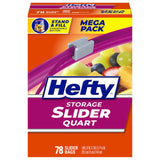 Hefty Slider Storage Bags, Quart Size, 78 Count – Meal Prep Storage Bags for Weekly Portioning and Pantry Organization