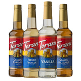 Torani Pure Cane Sugar Syrup Quartet – Elegant Countertop Display for the Upscale Kitchen Island