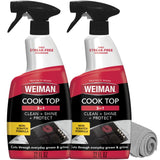 Weiman 2-Pack Glass Cooktop Spray & Microfiber Cloth – No-Rinse Degreaser for Open-Concept Office Kitchens and Co-Working Spaces