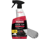 Weiman Glass Cooktop Degreaser Spray with Reusable Cloth – Restaurant-Worthy Shine for Designer Apartment Kitchen Countertops