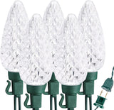 Brizled Red and Cool White C9 Lights for Garden and Deck, 66FT IP67 Connectable Outdoor String