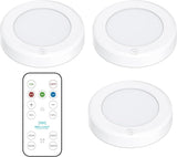 Brilliant Evolution Wireless LED Puck Light 3 Pack – Hallway Ambiance Upgrade with Stick-On Warm White Pucks