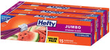 Hefty Slider 2.5 Gallon Storage Bags – Child-Safe Food Storage for Nursery and Playroom Snacks