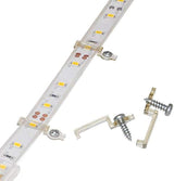 LuminEdge Low-Profile LED Strip Clips – Snippable Clear Mounts for Intentional Lighting Layouts, 100 Pack