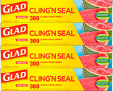 Glad Cling N Seal Plastic Wrap – Neutral-Pantry Food Wrap for the Intentional Home, Clean Dispenser Box Design