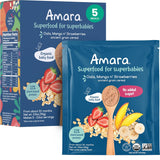 Amara Organic Mixable Baby Cereal in Shelf Stable Pouches, Thoughtful Baby Shower Registry Essential, 3.5oz 5-Count