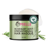 Mielle Organics Rosemary Mint Hair Masque – Salon-Quality Deep Conditioning Treatment Crafted with Organic Coconut Oil and Honey, 12 Ounce