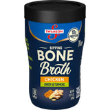 Swanson Sipping Chicken Bone Broth with Ginger and Turmeric – Shelf-Stable Microwavable Cup for Travel, Road Trips, and On-the-Go Use, 10.75 oz
