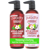 PURA D'OR Apple Cider Vinegar Hair Set — Evening Wind-Down Haircare Ritual for Fuller, Healthier Strands, Cruelty-Free, 2 x 16oz