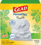 Glad ForceFlex Tall Kitchen Bags – Worry-Free Heavy Load Disposal, ForceFlex Stretch Technology