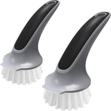 MR.SIGA Minimalist Dish Brush 2-Pack, Clean-Lined Cookware Scrubber for Intentional Homes, Residue Removal