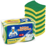 MR.SIGA Non-Scratch Cellulose Sponge – Compact 2-in-1 Design for Clutter-Free Cleaning Caddies