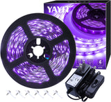 Led Black Light Strip Kit – Safe UV Glow Lighting for Kids Playroom, 12V Low-Voltage Wall and Floor Mount Strip
