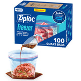 Ziploc Quart Freezer Bags Grip 'n Seal – Simple, Functional Freezer Organization for Intentional Homes, 100 Count