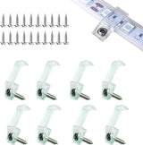 ATB Decorative LED Strip Fasteners for Stair Guardrails and Living Room Coving, Hidden Clear Mounting Clips 100-Pack