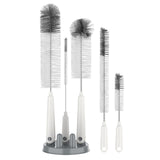MR.SIGA Minimalist Bottle Cleaning Set, Neutral-Toned Brush & Holder for Intentional Counter Spaces