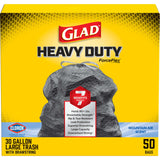 Glad ForceFlex Worry-Free Heavy Duty Bags for Homes with Kids and Pets, 30 Gal Sealed Odor Containment, 50 Ct