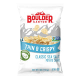 Boulder Canyon Classic Sea Salt Chips – Camping Cooler Snack for Outdoor Adventures, 6-Pack Single Serve