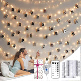 Photo Clip String Lights Valentine's Day Gift for Her - 40FT USB Fairy Lights with Remote for Teen Bedroom, Holiday Present for Teenage Girls