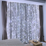 ZSJWL LED Curtain String Lights, 9.8 × 9.8 Ft 8 Lighting Modes USB Plug in Calming Twinkle Backdrop for Bath Time and Mindful Evening Ambiance