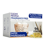 The Clean People Laundry Detergent Pods - Recyclable Packaging Detergent for Clutter-Free Laundry Rooms, Fresh Scent 32 Pack