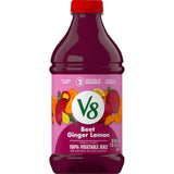 V8 Beet Ginger Lemon 100% Vegetable Juice – Post-Workout Recovery Drink for Gym-Goers, 46 fl oz