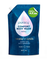 Puracy Natural Body Wash – Aromatherapy Shower Cleanser with Citrus and Sea Salt Notes, 48 Oz Refill