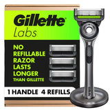 GilletteLabs Exfoliating Razor with Designer Magnetic Stand – Elevated Bathroom Countertop Display