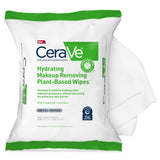 CeraVe Plant-Based Face Wipes – Campground and Road Trip Skincare, Compostable Cleansing for Active Lifestyles