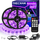 Aogiftr UV-A Blacklight Strip – Basement and Garage Glow Room Accent Lighting, Self-Adhesive Flexible Strip