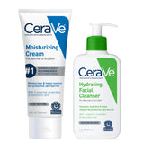 CeraVe Fragrance-Free Skincare Duo – Hypoallergenic Cleanser & Cream for Kids with Dry, Sensitive Skin