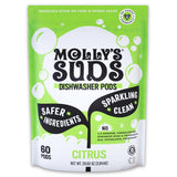 Molly's Suds Dishwasher Detergent Pods Without Synthetic Fragrance, Non-Toxic Tabs