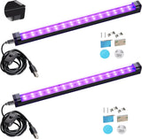 THLITURE Rechargeable-Compatible UV Bar – Outdoor Patio and Tent Lighting for Night Events, 1ft Magnetic Blacklight 2 Pack
