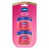 Vaseline Rosy Lips Mini Tinted Balm 2 Pack – Coat Pocket Lip Care for Commuters and Travelers, Petroleum Jelly Shield for Outdoor Use