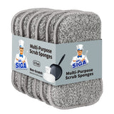 MR.SIGA Reusable Dish Sponge Set, Thoughtful Hostess Gift for Frequent Home Cooks 6 Pack