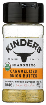 Kinders Organic Caramelized Onion Butter Seasoning – Family Table Seasoning for Lunchbox Prep and After School Snacks, 3 oz
